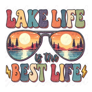 Das Leben am See ist das beste Leben png, Retro Lake Vibes Shirts für Frauen-Designdatei, Woman Groovy Lake Sublimationsdesign lädt Dateien Clipart herunter