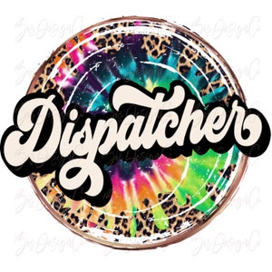 Dispatcher png file, Retro Leopard Dispatcher Sublimation designs downloads, Vintage occupation tshirt clipart files print tshirt download
