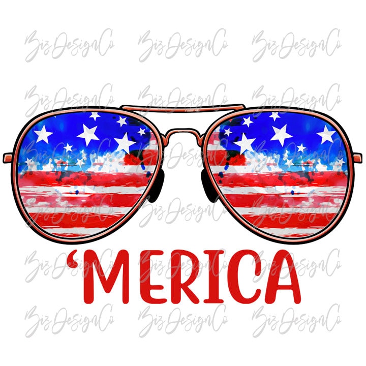 4th of July Sunglasses png, america sunglasses png, merica sunglasses sublimation shirt tshirt clipart watercolor red white blue 4th of july