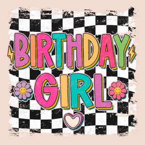 Geburtstagskind als Png für Sublimation, Mädchen Sublimation Designs Downloads, groovy Geburtstag Shirt Blumen Mädchen Kinder Kleinkind Clipart Designdateien