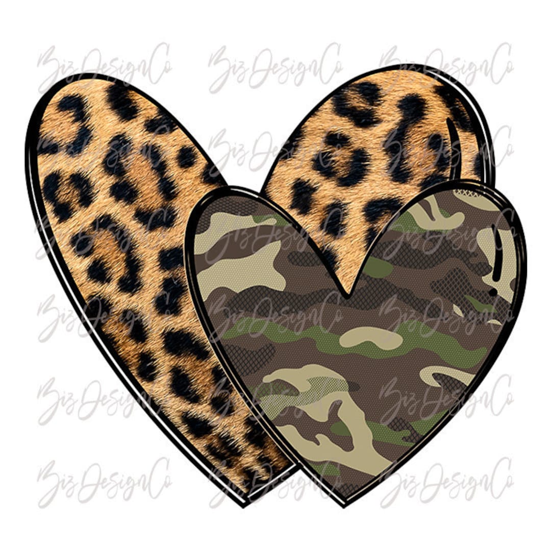 Camo Heart Png, Camoflage Hearts Png Files, Leopard Heart Sublimation  Designs Downloads, Shirts Digital Graphics Clipart Clip Art Army Files 