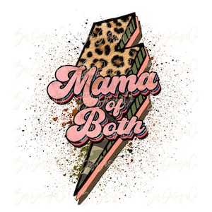 Retro Mama of both png, mom of both sublimation download, Camo leopard sublimation designs downloads mom, Lightening bolt mother&#39;s day shirt