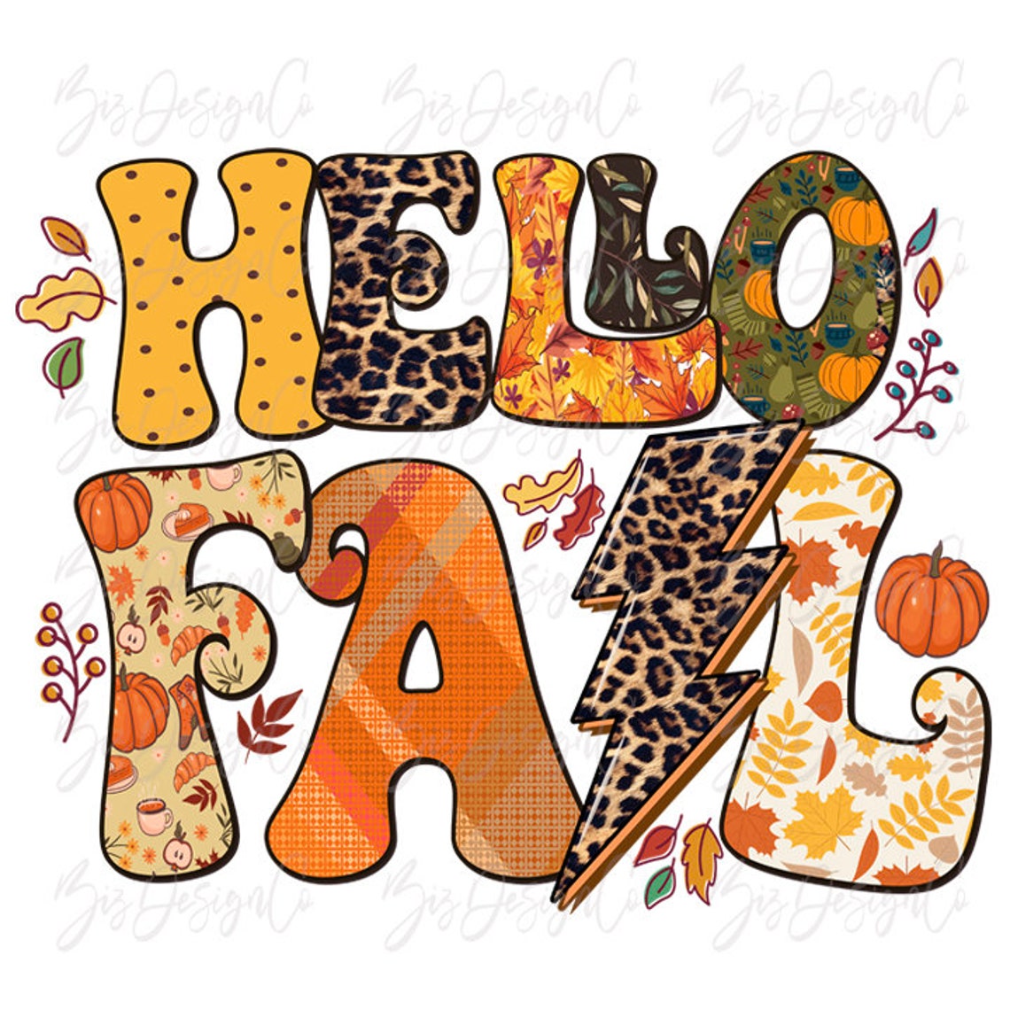 Hello Fall Png Retro Fall Sublimation Designs Downloads - Etsy