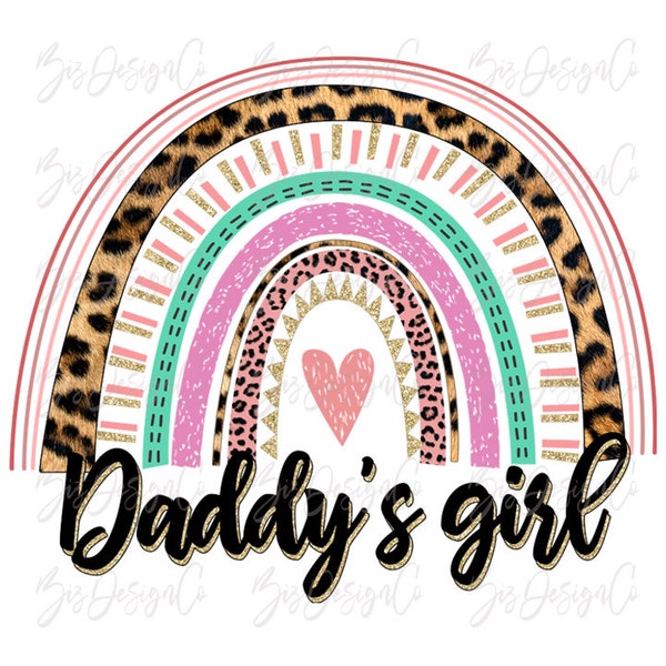 Daddy's girl sublimation, Cheetah leopard rainbow sublimation designs downloads, dad girls valentine clip art daddys girl shirt clipart file