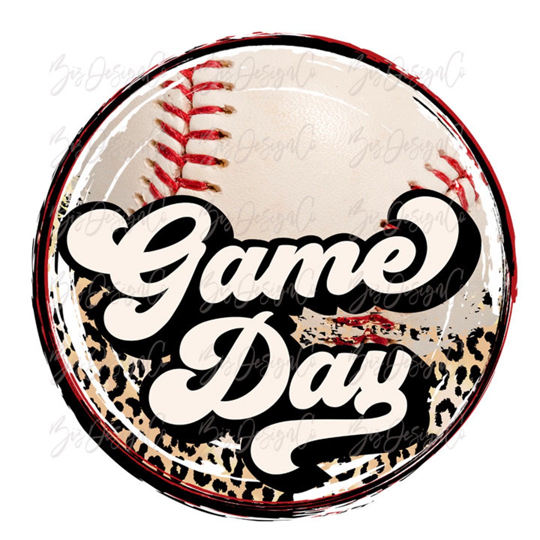 Retro Baseball Game Day is the Best Day Png, Leopard Sublimation