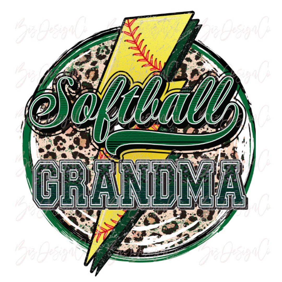 Softball Grandma Png, Cheetah Leopard Softball Sublimation Designs