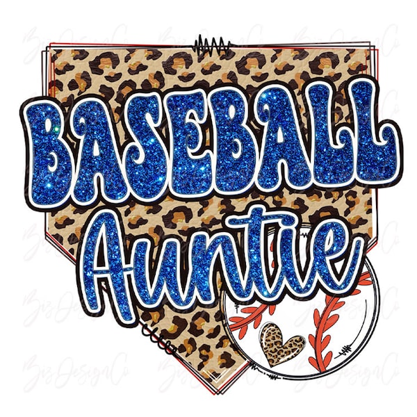 Retro Baseball Auntie png, Cheetah leopard baseball sublimation designs downloads, blue sport auntie life shirt design sports clipart files