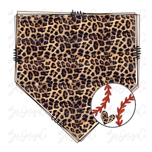Leopard baseball png, Baseball Sublimation Designs downloads, Cheetah Leopard baseball home plate png, shirt clipart design Instant Download