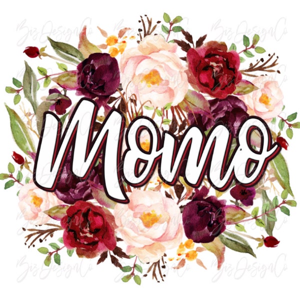 Momo sublimation designs downloads, grandma sublimation files png, floral Momo png Instant Download, Watercolor Floral Designs ideas modern