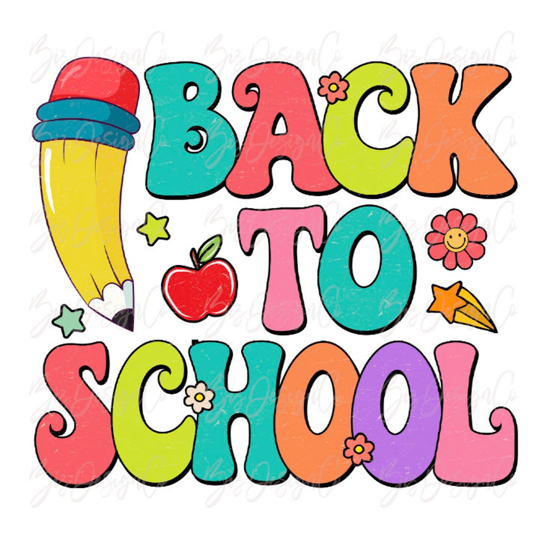 Groovy Back to School Png, Retro Happy First Day of School Png, School