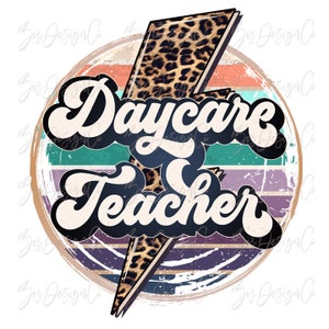 Daycare teacher png, teacher sublimation designs downloads, leopard school teacher shirt png, Retro Teaching cheetah print png clipart files