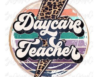 Daycare teacher png, teacher sublimation designs downloads, leopard school teacher shirt png, Retro Teaching cheetah print png clipart files