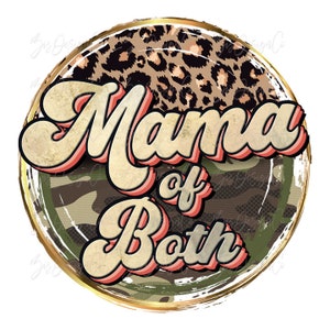 Retro Mama of both png, mom of both sublimation download, Camo leopard sublimation designs downloads mom, Retro mother's day shirt clipart