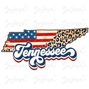 Tennessee state png, 4th of july png, TN Retro Leopard 4th of july files for sublimation download Patriotic shirt clipart, america states