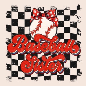 Baseball Sister png, Retro baseball sublimation designs downloads, groovy sport family shirt tshirt design files, sports clipart download