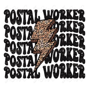Pracownik pocztowy png, wzory Leopard Sublimation do pobrania, pliki pracownika pocztowego retro, tshirt bluza clipart Projekt PNG Plik do clipartów