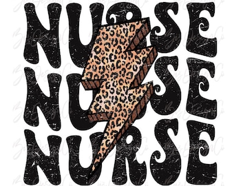 Leopard nurse sublimation designs downloads, Lightening bolt back to nurse png clip art shirts clipart design graphics for tshirt download