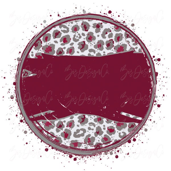 Burgundy Maroon Gray Blank Leopard background sublimation designs downloads, Logo, Retro Sports Team shirt, School College Mascot circle png