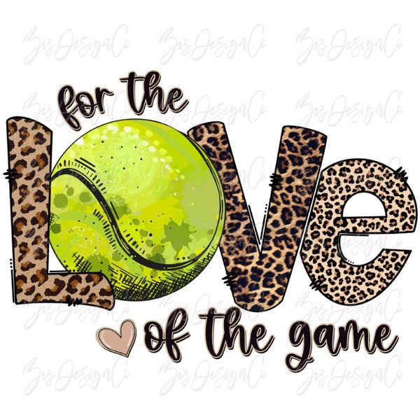 For the love of the game tennis png, Retro Leopard Tennis sublimation designs downloads, Love Tennis team support family gameday clipart png