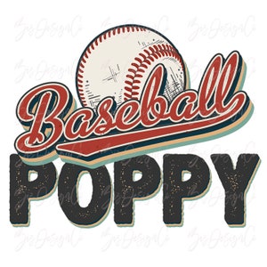 Rétro Baseball coquelicot png, conceptions de sublimation de baseball vintage téléchargements sport papy chemise tshirt conception sport famille clipart téléchargement