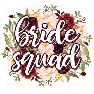 Bride Squad png, Boho Floral Bride Sublimation Designs Downloads, Retro Wedding, Bridal Party, Bachelorette shirt clipart design download