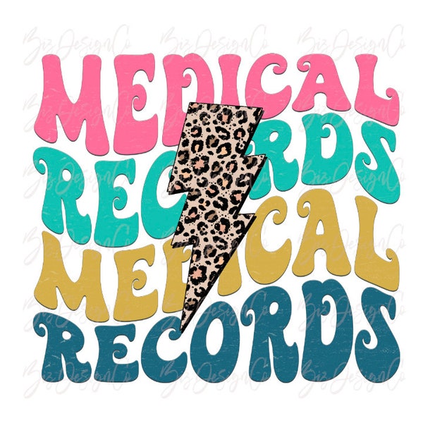 Medical Records png, Leopard Medical sublimation designs downloads, Lightening bolt clip art shirt clipart design graphics for t-shirt files