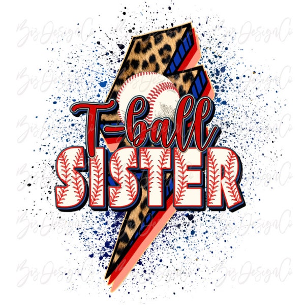 T-Ball Sister png, Retro Cheetah leopard T ball, Tee Ball sublimation designs download sport sis life MOM shirt tshirt design sports clipart