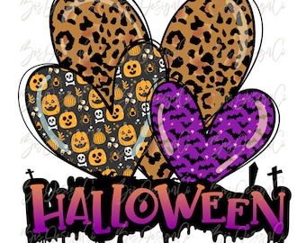 Halloween sublimation designs downloads, love halloween png, leopard print fall tshirt design files, hand drawn shirt clipart Digital Design