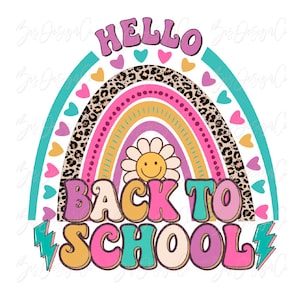 Groovy back to school png, Retro feliz primer día de clases png, descargas de diseños de sublimación escolar, niña de la escuela png, imágenes prediseñadas del equipo docente