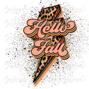 Witaj jesień png, pobieranie wzorów sublimacji retro jesień, wesołej jesieni png, pliki clipart z ręcznie rysowanymi jesiennymi wzorami w stylu vintage z motywem lamparta