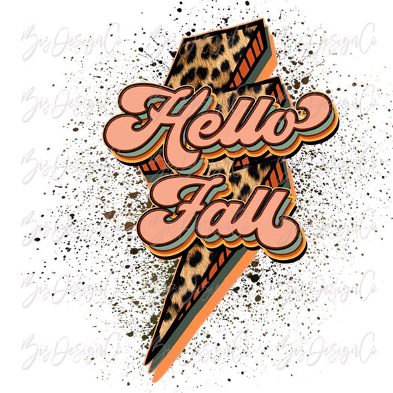 Hello Fall Png Retro Fall Sublimation Designs Downloads - Etsy