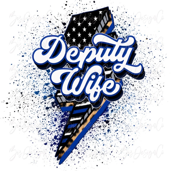 Deputy Wife png, 4th of july sublimation designs downloads, Retro Blue Stripe Stars Police Design shirt png, leopard american flag clipart