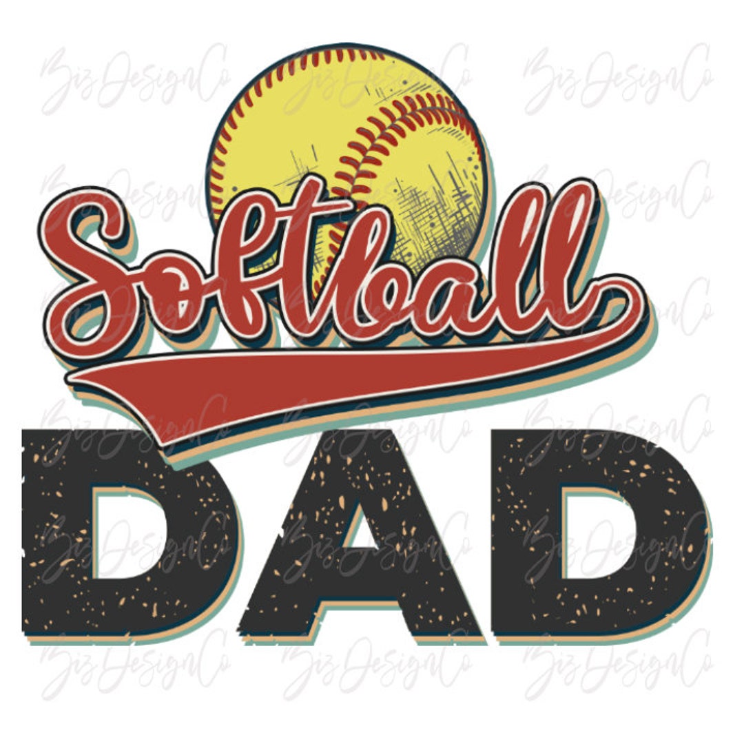 Retro Softball Dad Png, Vintage Softball Sublimation Designs Downloads