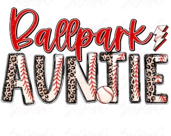 Ballpark Auntie png, Retro Cheetah leopard Ballpark sublimation designs downloads, spors life shirt tshirt design clipart png files download