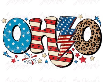 Ohio state png, 4th of july png, Retro Leopard 4th of july files for sublimation downloads Patriotic shirt clipart, america states ohio png