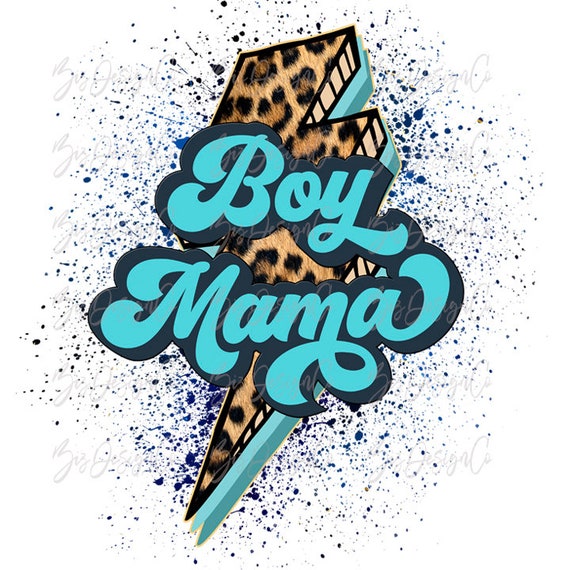 Boy Mama Png Mama Sublimation Designs Downloads Leopard Blue - Etsy