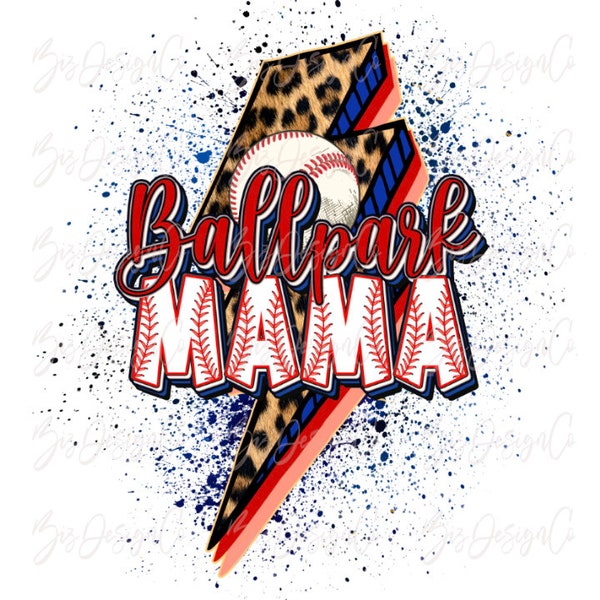 Ballpark MAMA png, Cheetah leopard ballpark sublimation designs download, sport mama life shirt retro MOM shirt tshirt design sports clipart