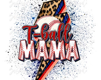 T-Ball MAMA png, Retro Cheetah leopard T ball, Tee Ball sublimation designs download, sport mama life MOM shirt tshirt design sports clipart