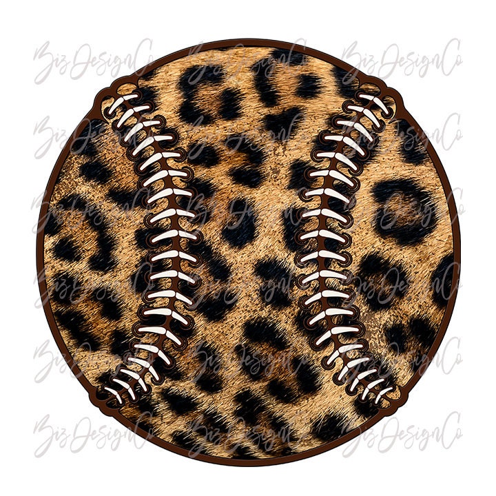 handdrawn baseball PNG Leopard Cheetah Baseball Mama School Spirit Instant Download Sublimation Digital Download