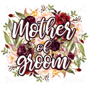 Matka pana młodego png, Boho kwiatowe wzory sublimacji ślubnej do pobrania, Kwiaty na przyjęcie weselne, Panieński dopasowany projekt koszulki clipart