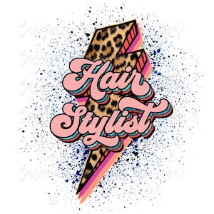 Retro Hair Stylist png, cheetah Leopard hair Stylist sublimation designs downloads, Hair Dresser shirt clip art design life mugs, tshirts