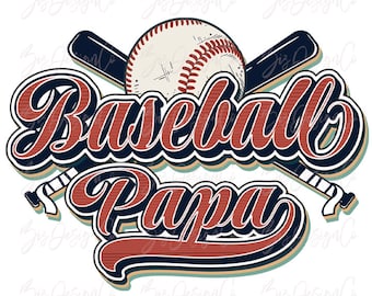 Retro Baseball papa png, Vintage baseball sublimation designs downloads, sport dad life shirt tshirt design sports family clipart download