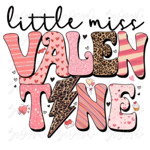 Little Miss valentine png, Retro Leopard Valentine sublimation designs downloads, Pink Loved Baby girl shirt Daughter clipart files download