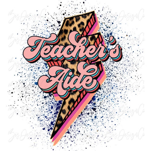 Teacher Aide Png Retro Teacher Sublimation Designs Downloads Etsy