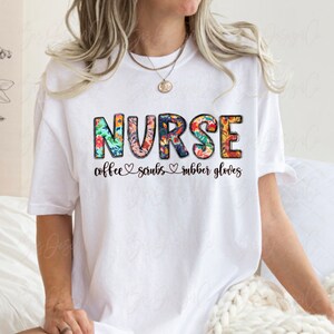 Boho Floral Nurse Sublimation Designs Downloads Coffee Scrubs - Etsy