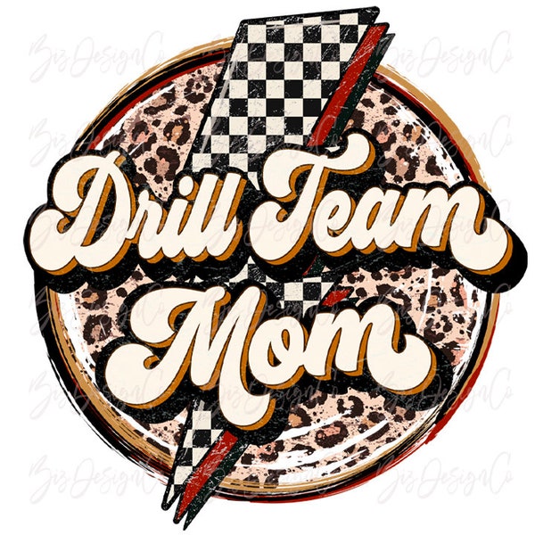 Drill Team Mom png, Leopard RETRO Mama sublimation designs downloads, mama tshirt circle mother's day clip art, ready to print clipart file