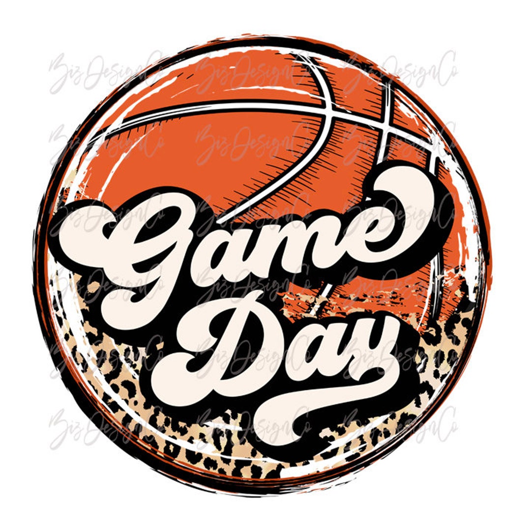 Retro Basketball Game Day Is The Best Day Png Leopard Sublimation 