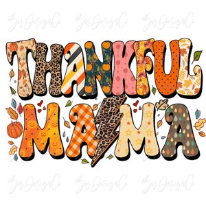 Retro Dankbar Mama png, Leopard Thanksgiving Sublimation Designs Downloads, Vintage Herbst Mama Religiöses Shirt Tshirt Clipart Dateien