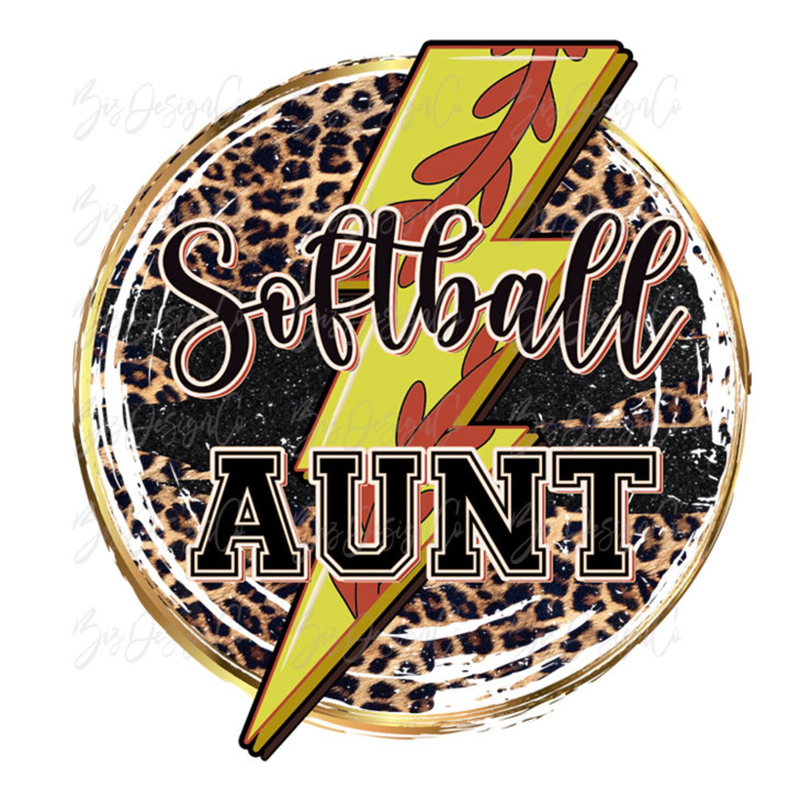 Softball Aunt Png Cheetah Leopard Softball Sublimation Etsy