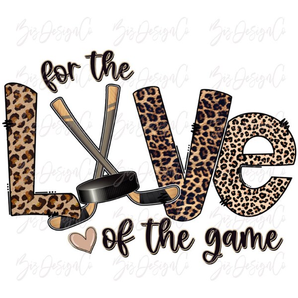 For the love of the game Hockey png, Leopard Hockey sublimation designs downloads, retro sports shirt tshirt clipart files download print